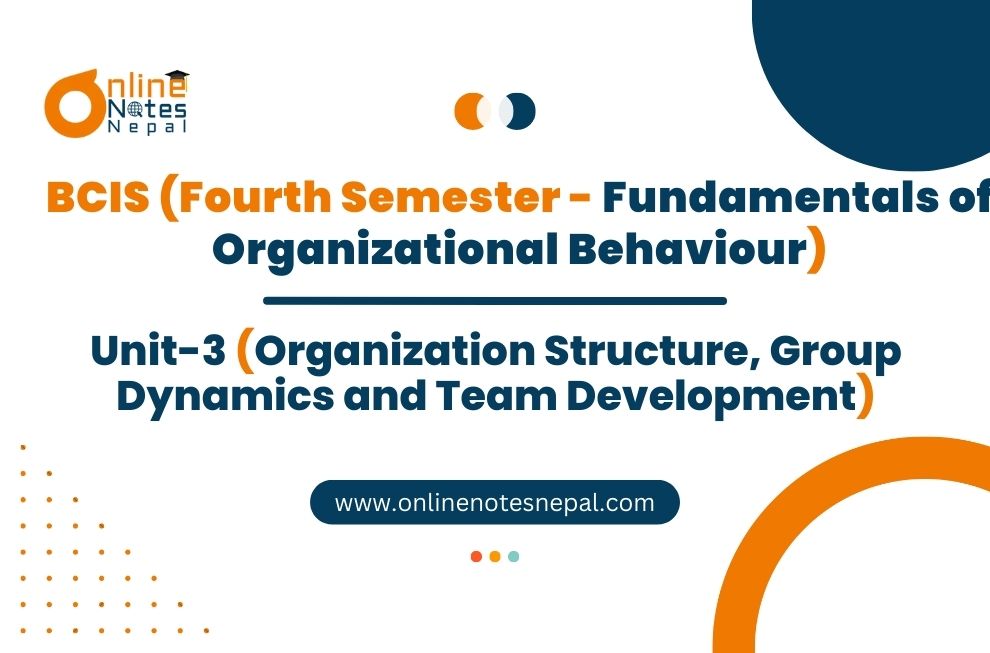 Unit III: Organization Structure, Group Dynamics and Team Development